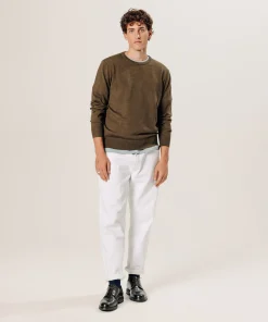 Sale Rodier Pull col rond en laine mérinos marron écorce