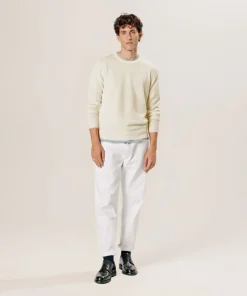 Rodier Pull col rond en laine mérinos blanc écru