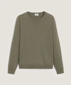 Sale Rodier Pull col rond en laine mérinos vert olive