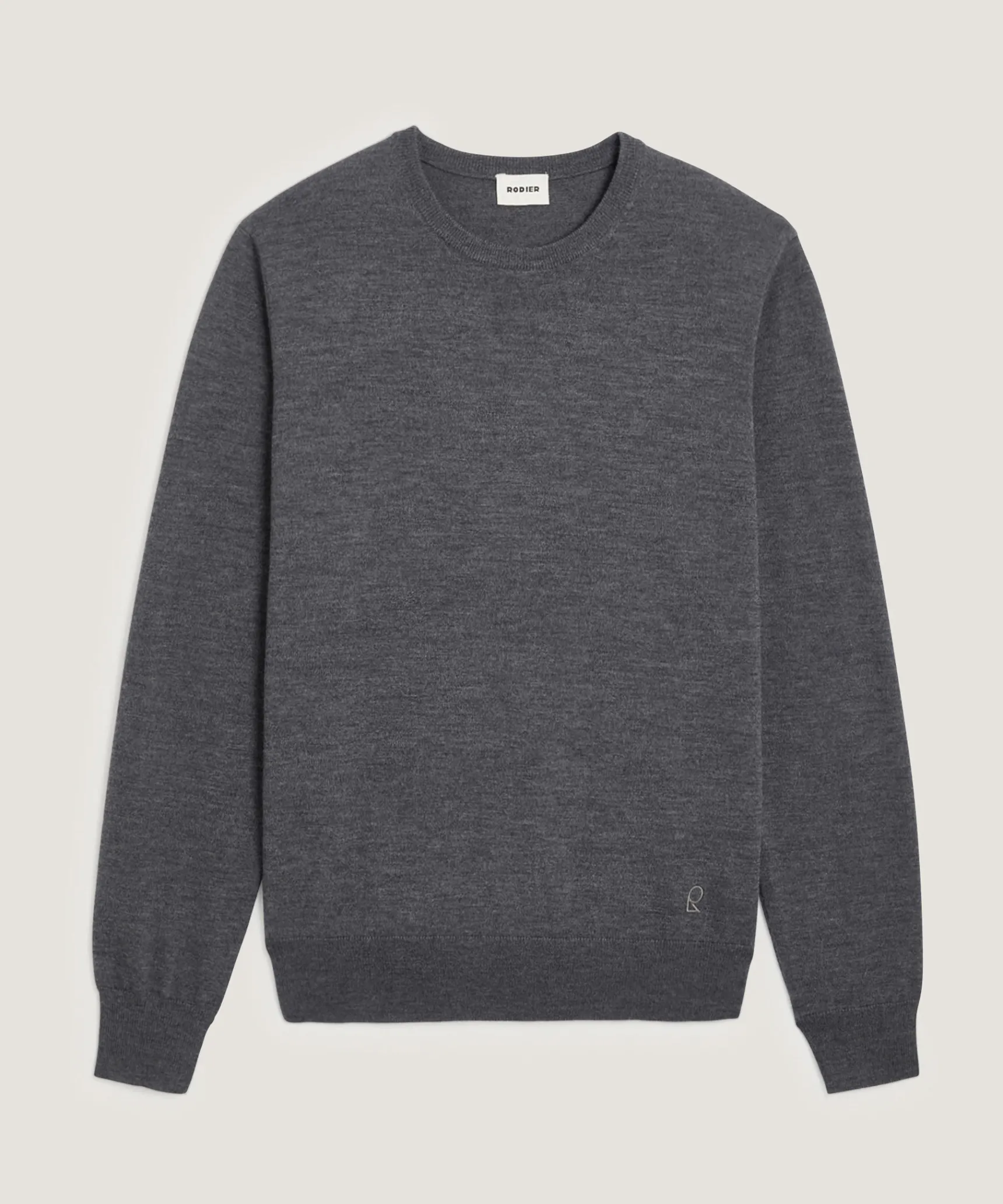 Best Rodier Pull col rond en laine mérinos gris foncé