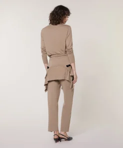 Rodier Pull col rond jacquard marron moka
