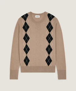 Rodier Pull col rond jacquard marron moka