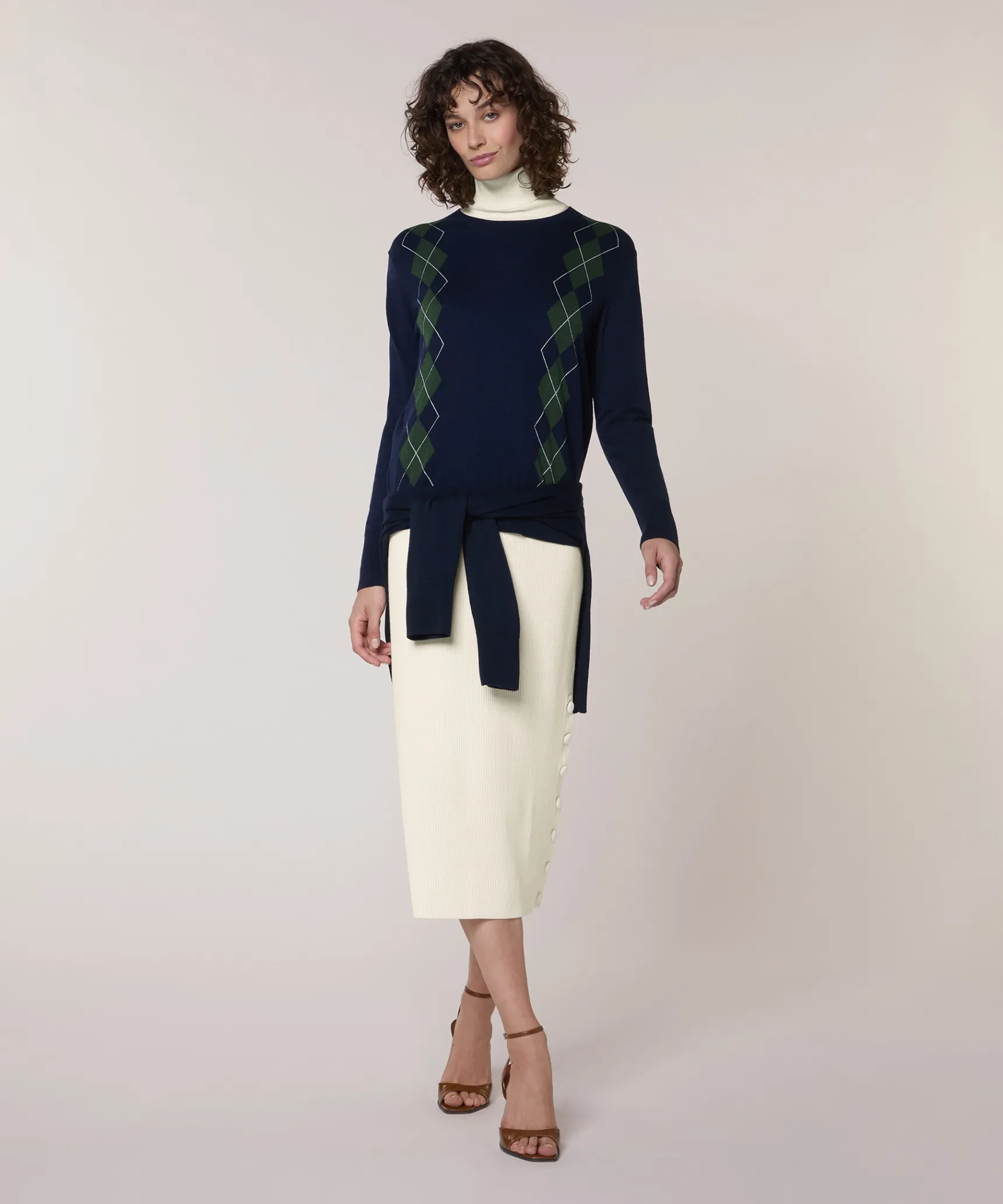 Sale Rodier Pull col rond jacquard bleu marine