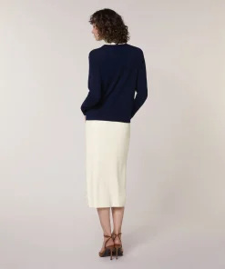 Sale Rodier Pull col rond jacquard bleu marine