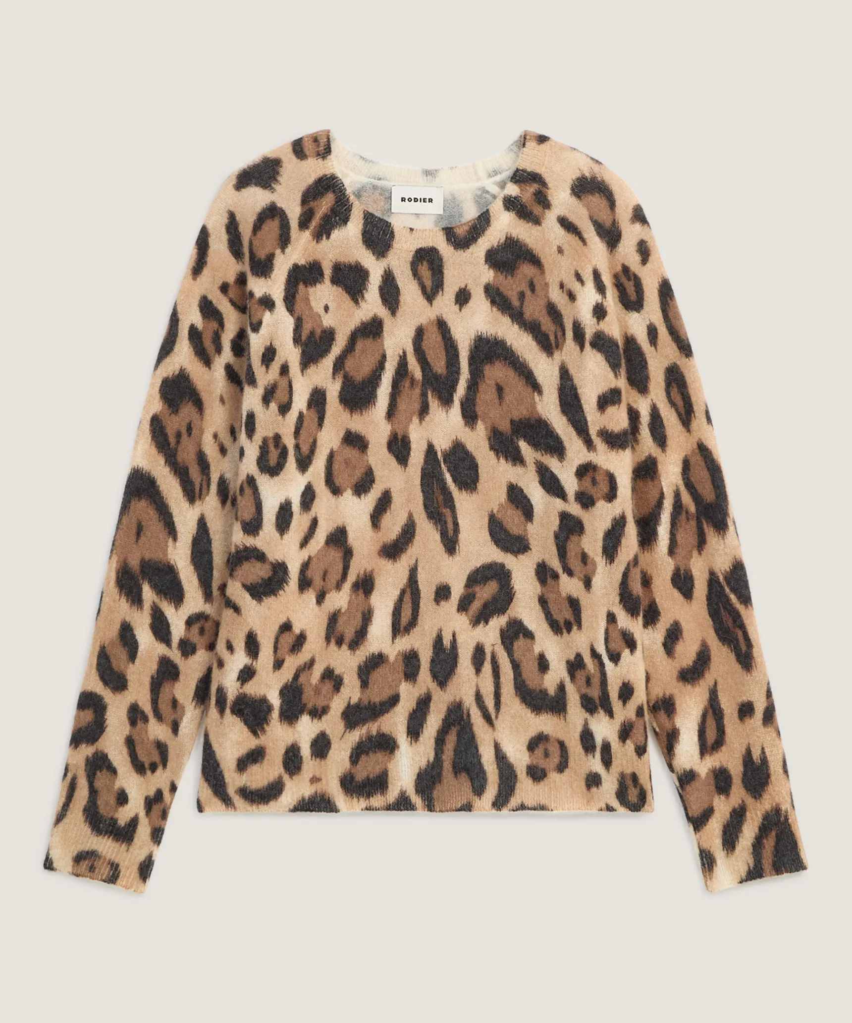 Discount Rodier Pull col rond léopard