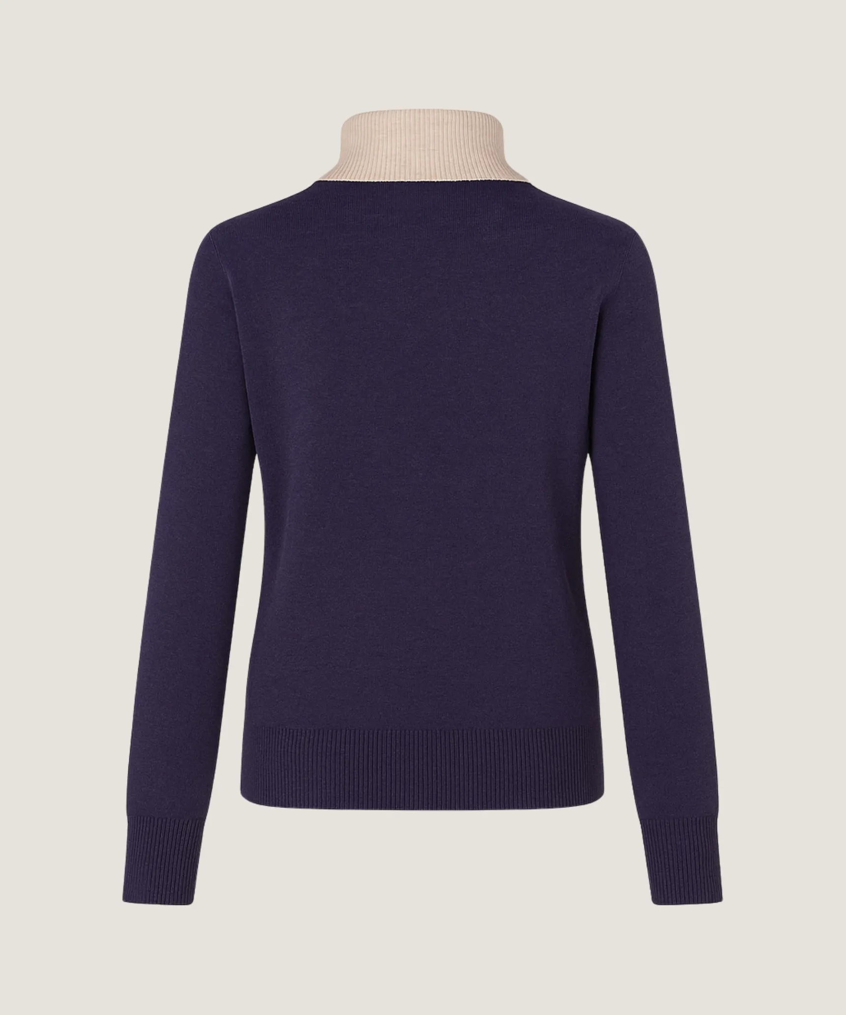 Discount Rodier Pull col roulé bicolore beige
