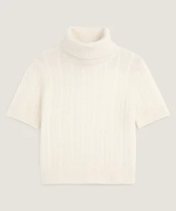 Outlet Rodier Pull col roulé en alpaga blanc écru