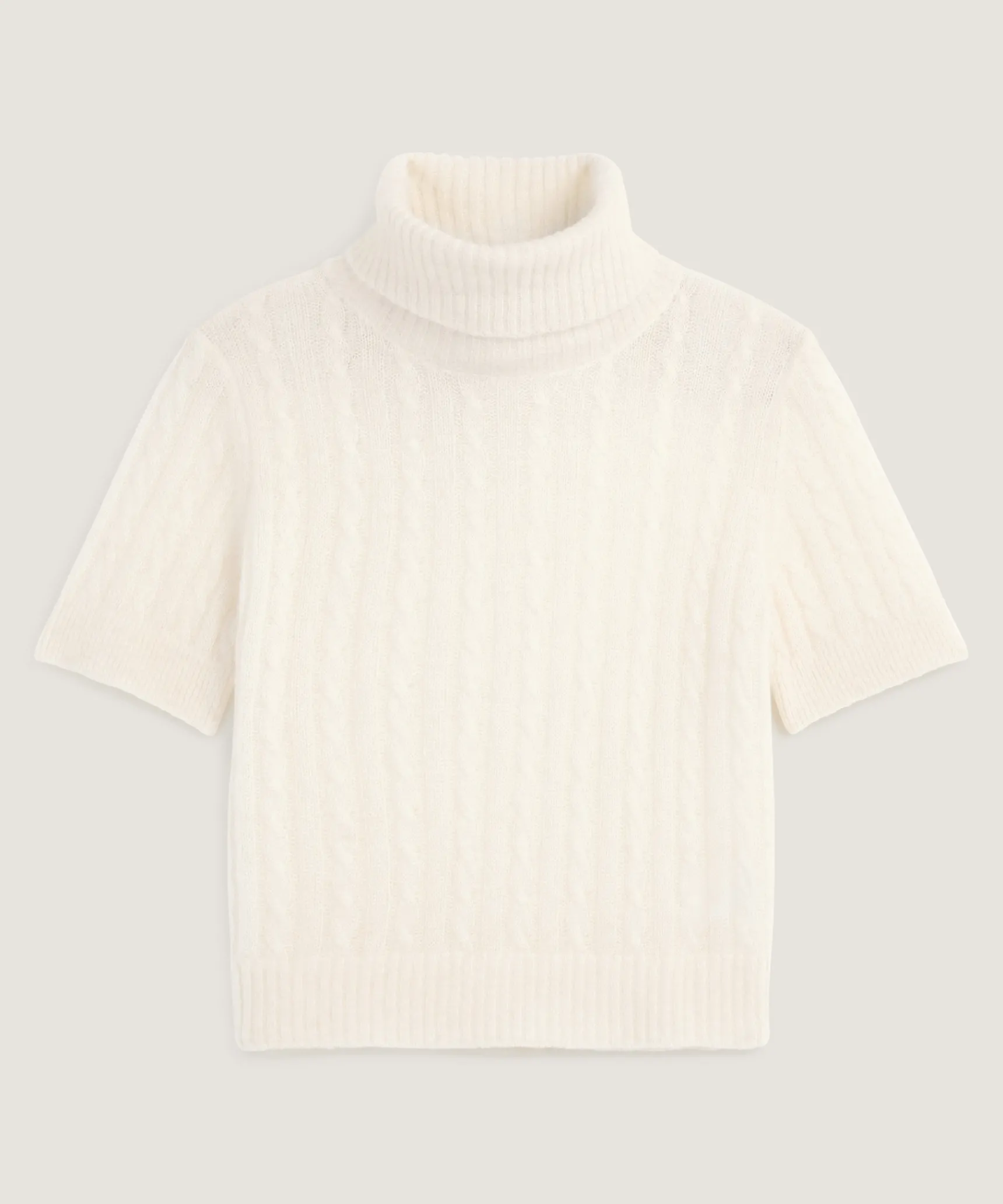 Outlet Rodier Pull col roulé en alpaga blanc écru
