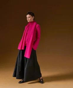 Rodier Pull col roulé en cachemire rose tonique