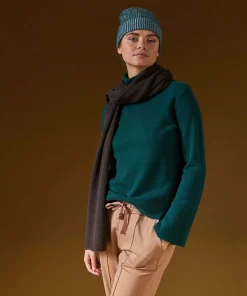 Online Rodier Pull col roulé en cachemire vert canard
