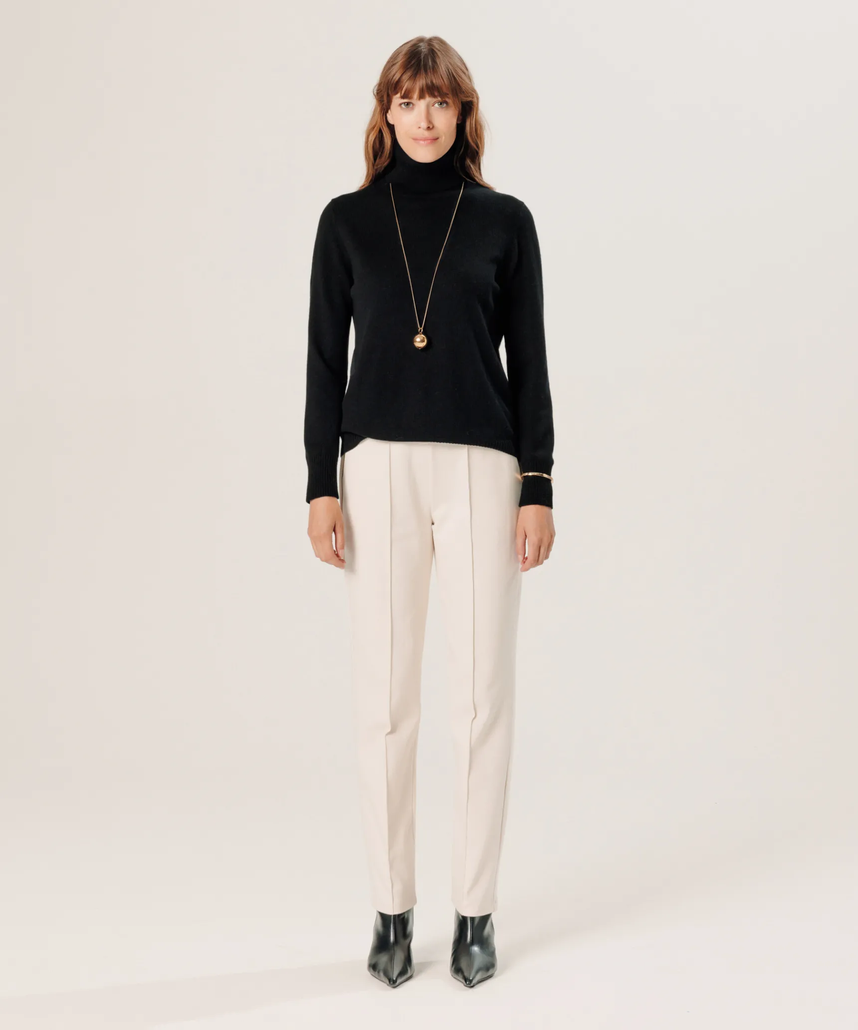 Clearance Rodier Pull col roulé en cachemire noir