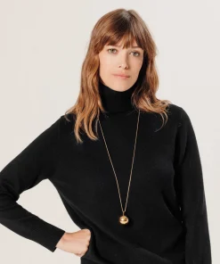 Clearance Rodier Pull col roulé en cachemire noir