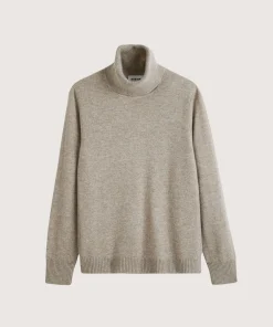Online Rodier Pull col roulé en cachemire marron taupe