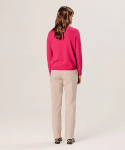 Best Rodier Pull col roulé en cachemire rose geranium