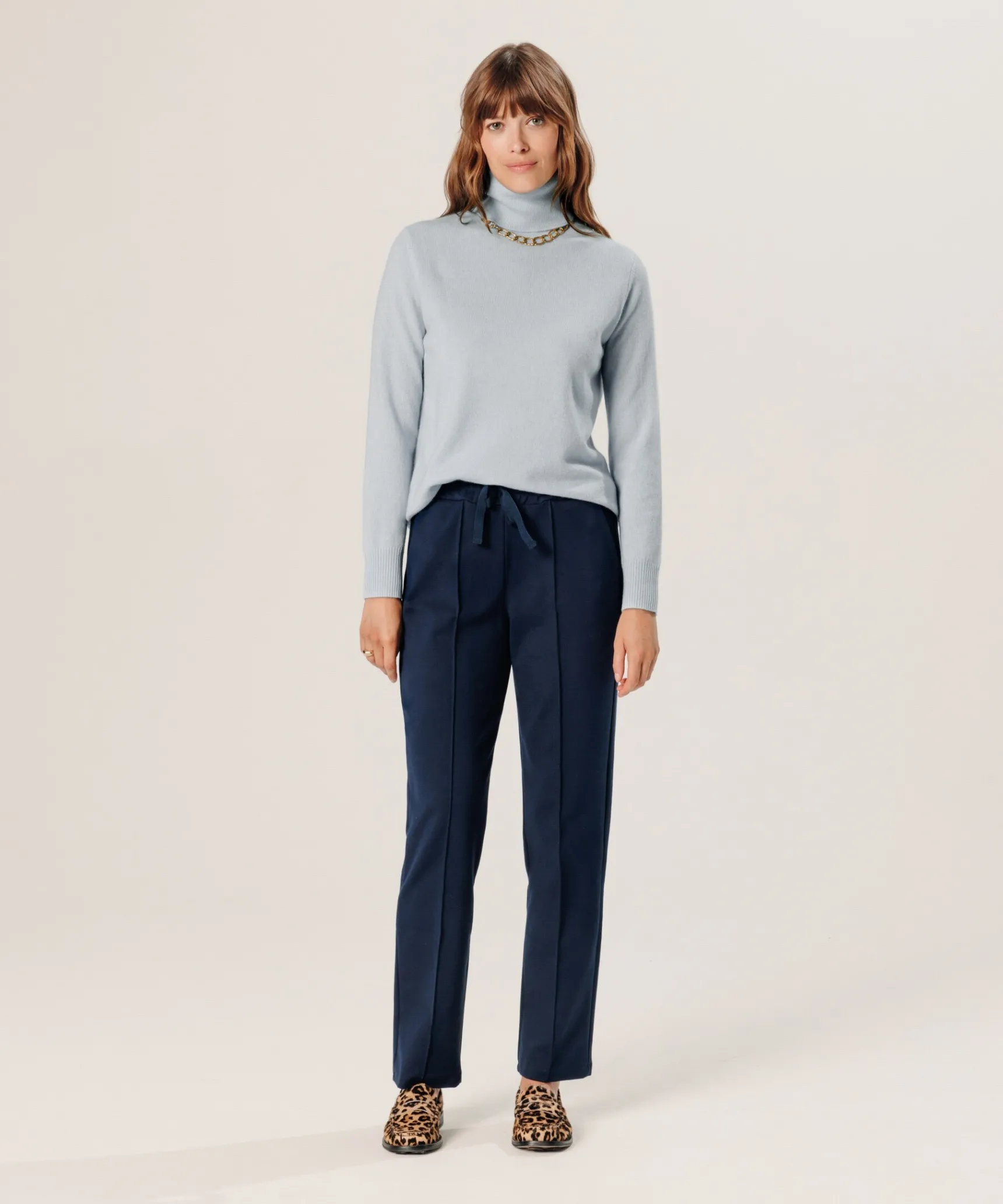 Sale Rodier Pull col roulé en cachemire bleu ciel
