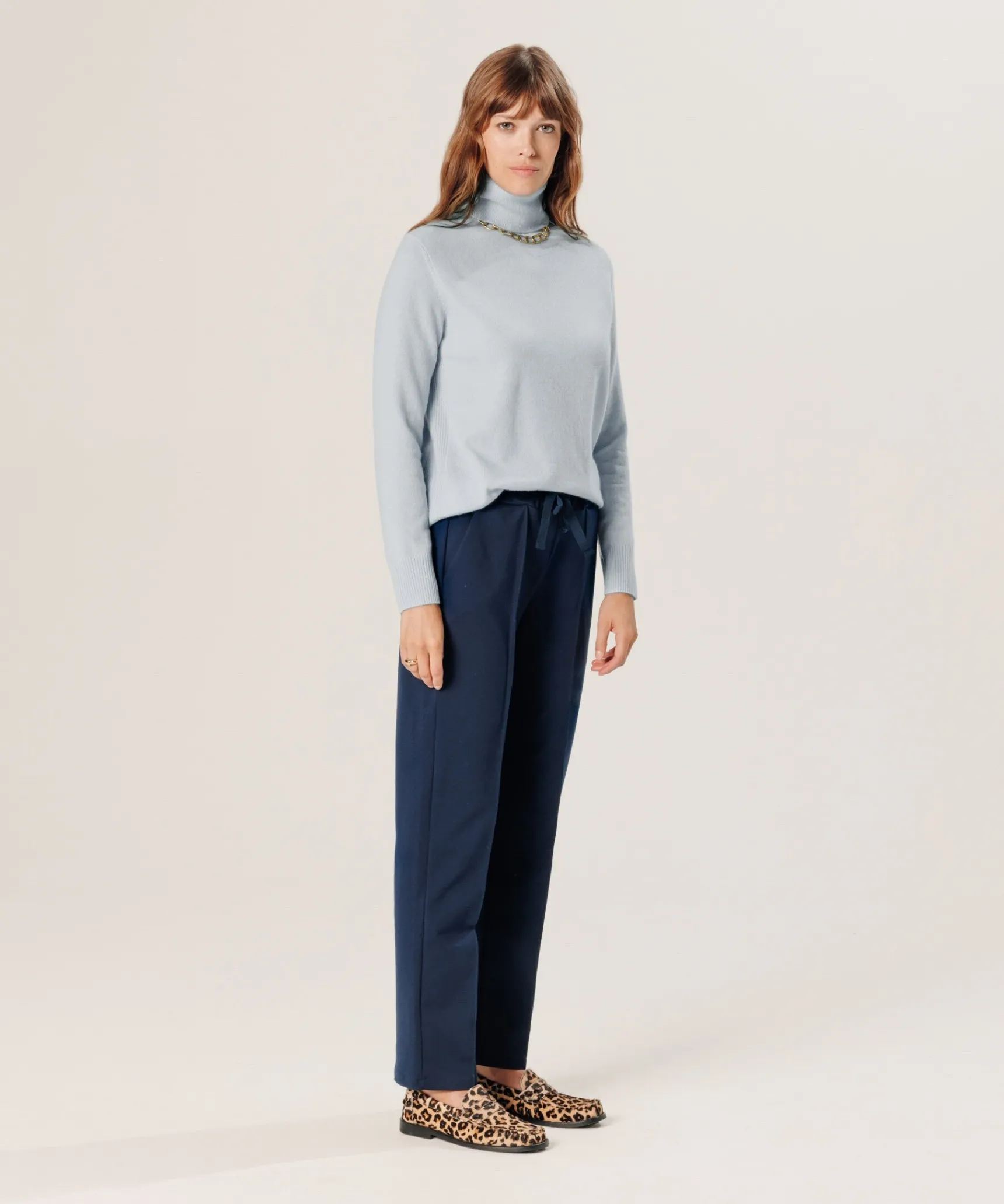 Sale Rodier Pull col roulé en cachemire bleu ciel