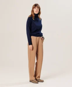 Online Rodier Pull col roulé en cachemire bleu nuit