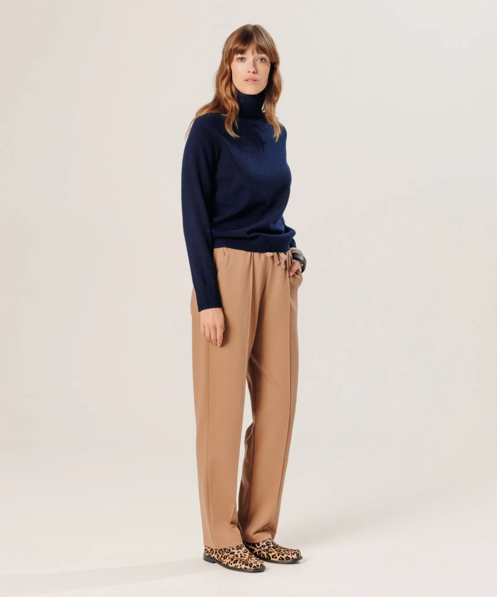 Online Rodier Pull col roulé en cachemire bleu nuit