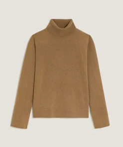 Discount Rodier Pull col roulé en cachemire marron camel