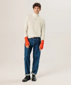 Discount Rodier Pull col roulé en cachemire blanc écru