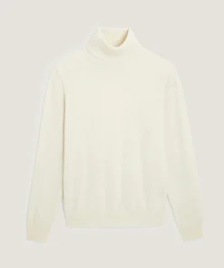 Discount Rodier Pull col roulé en cachemire blanc écru