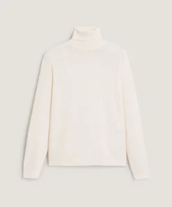 Outlet Rodier Pull col roulé en laine mérinos blanc