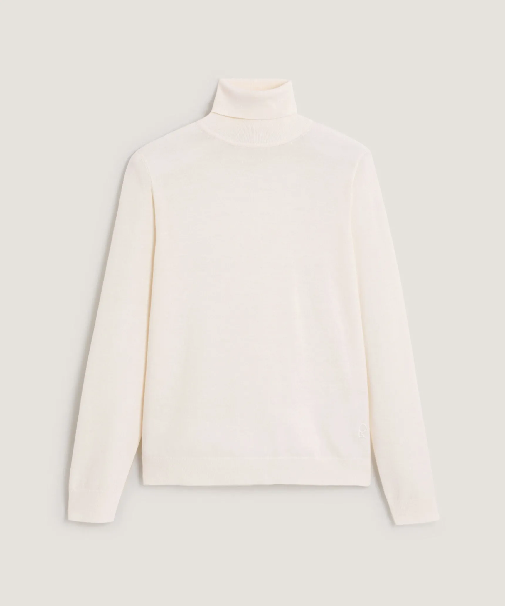 Outlet Rodier Pull col roulé en laine mérinos blanc