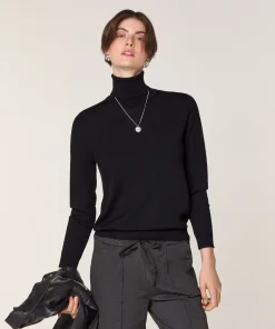 Sale Rodier Pull col roulé en laine mérinos noir