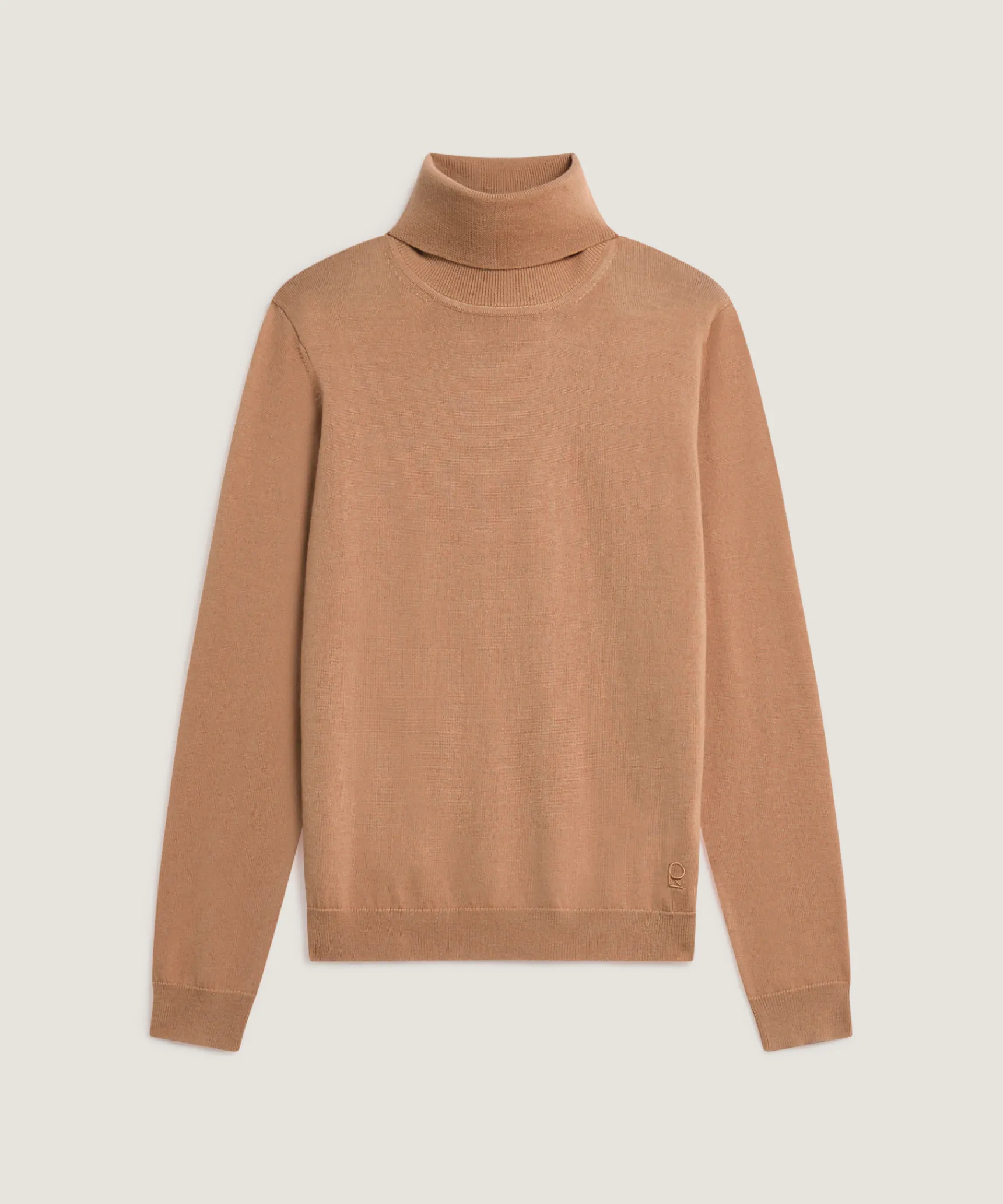 Best Rodier Pull col roulé en laine mérinos marron camel