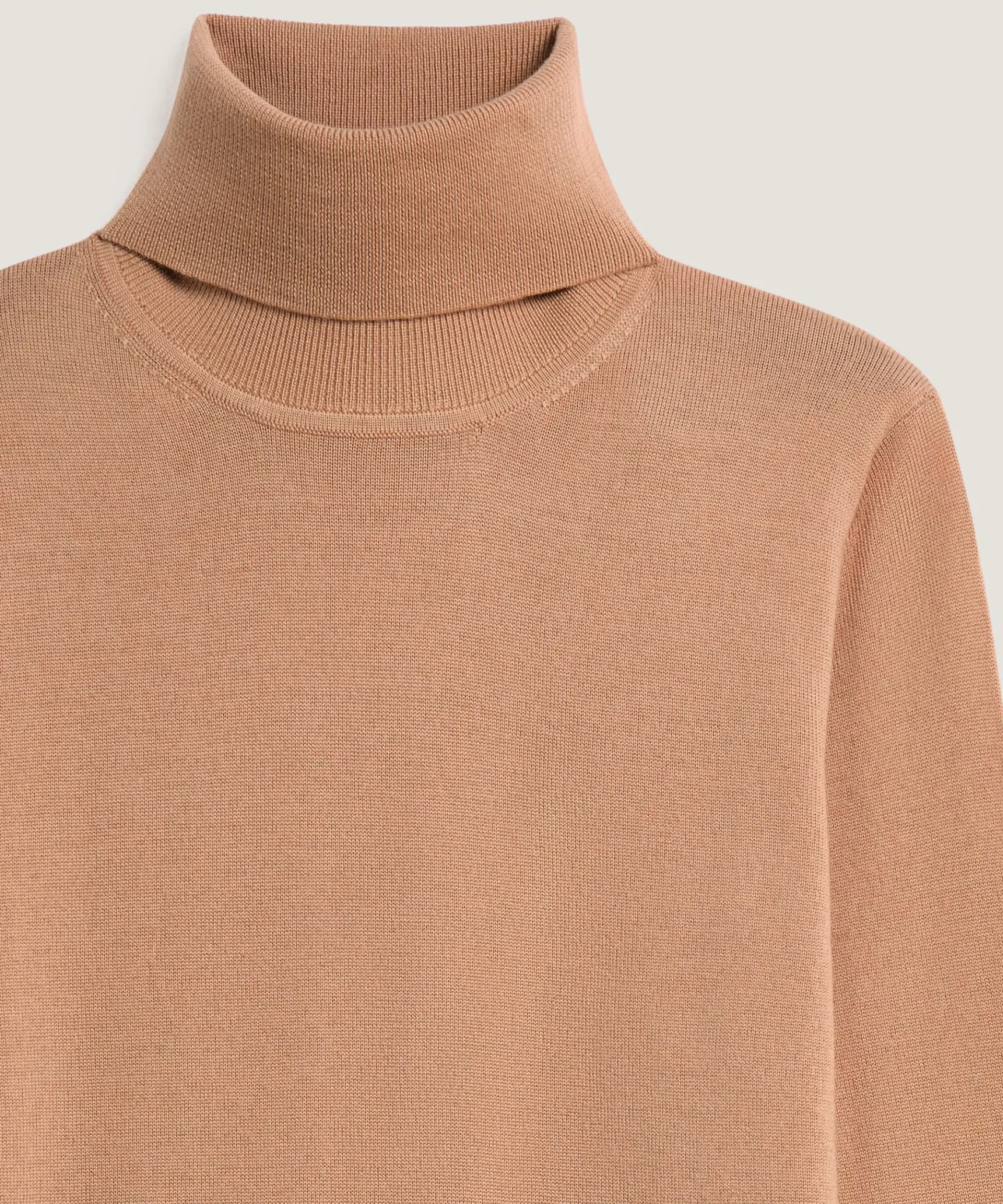 Best Rodier Pull col roulé en laine mérinos marron camel