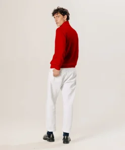 Rodier Pull col roulé en laine mérinos rouge