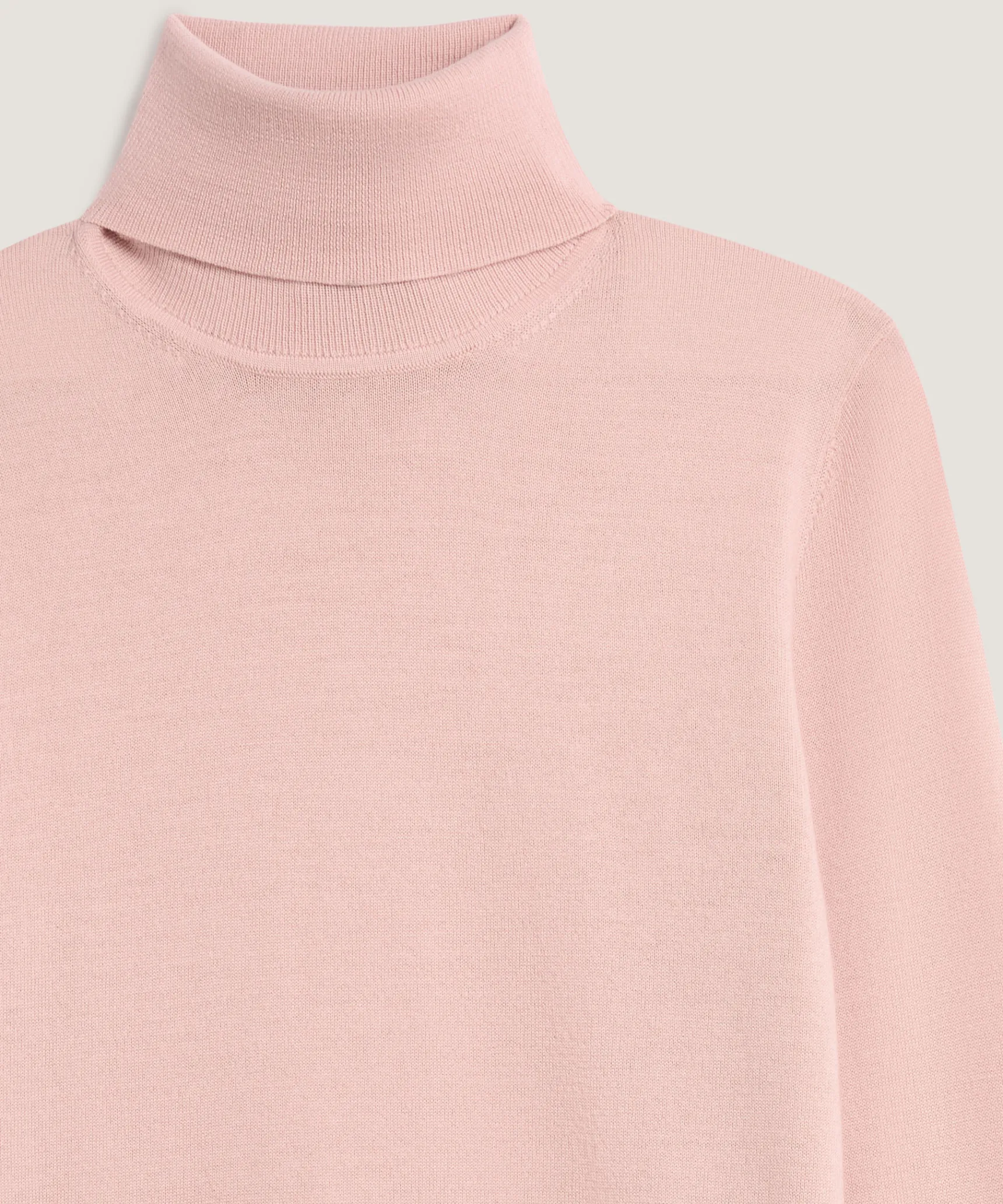 Clearance Rodier Pull col roulé en laine mérinos rose perle