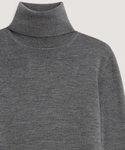 Best Rodier Pull col roulé en laine mérinos gris foncé