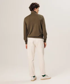 Online Rodier Pull col roulé en laine mérinos marron écorce