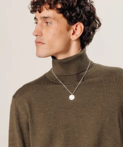 Online Rodier Pull col roulé en laine mérinos marron écorce