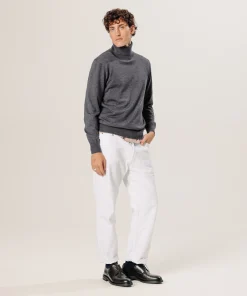 Outlet Rodier Pull col roulé en laine mérinos gris foncé
