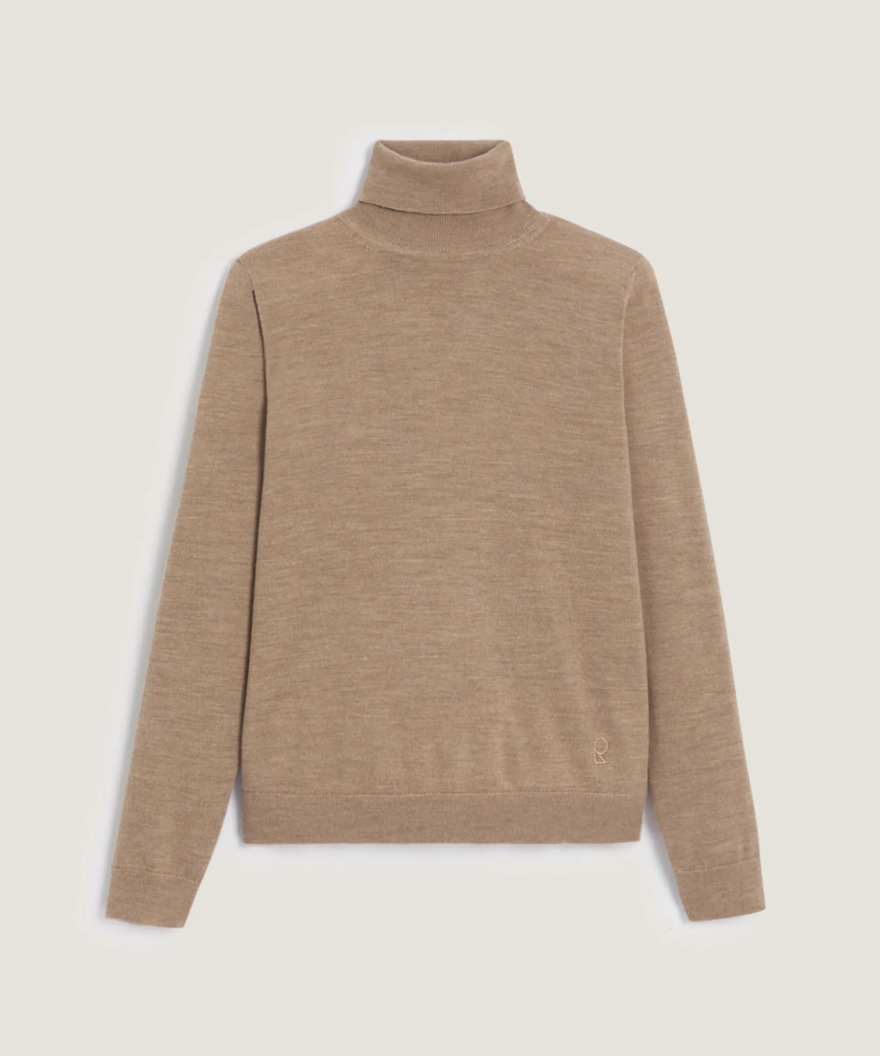 Online Rodier Pull col roulé en laine mérinos beige