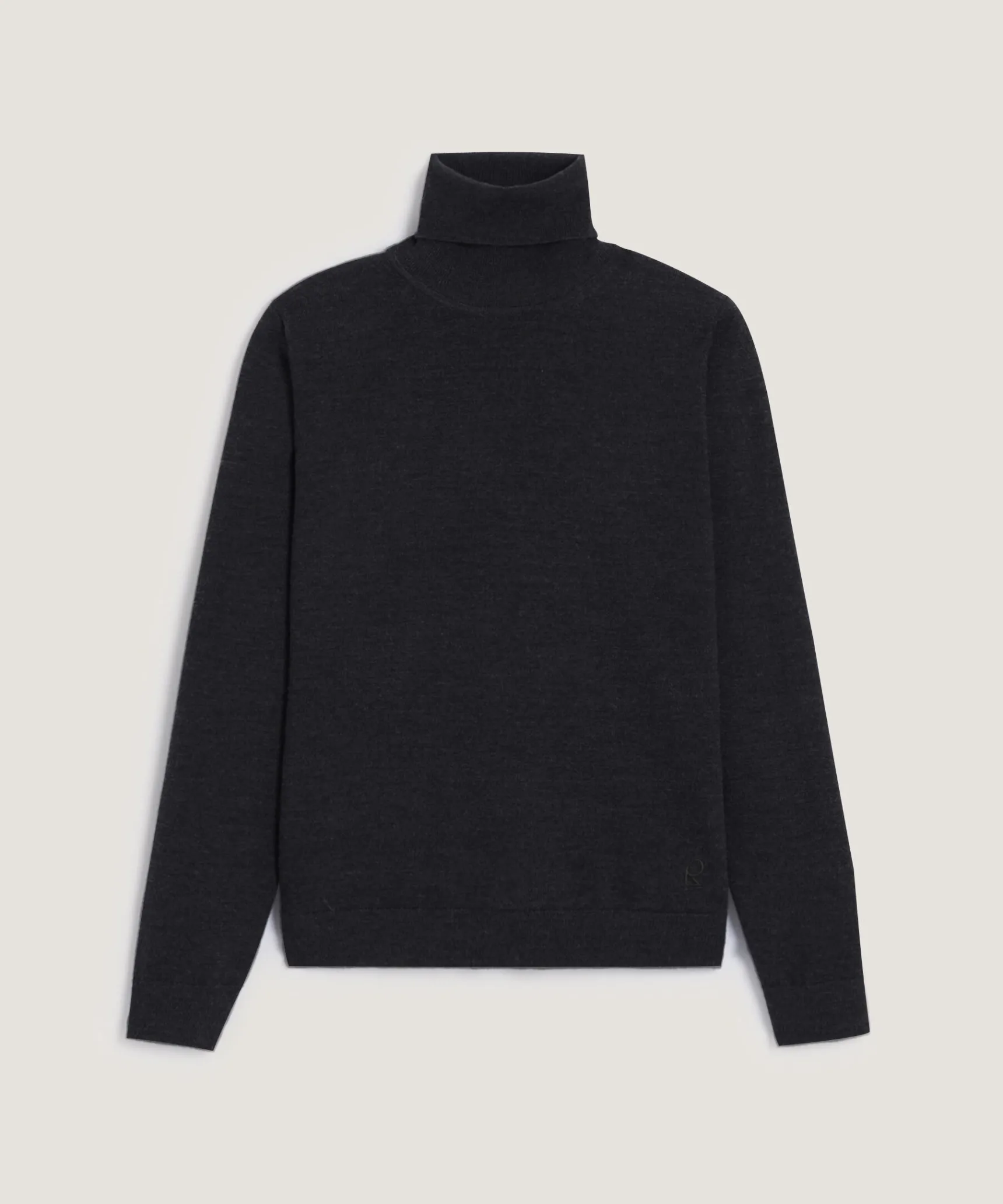 Outlet Rodier Pull col roulé en laine mérinos gris anthracite