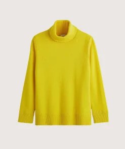 Discount Rodier Pull col roulé oversize en cachemire jaune