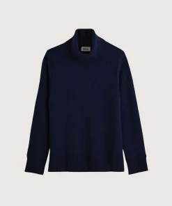 Hot Rodier Pull col roulé oversize en cachemire bleu foncé