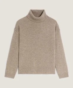 Online Rodier Pull col roulé oversize en cachemire marron taupe