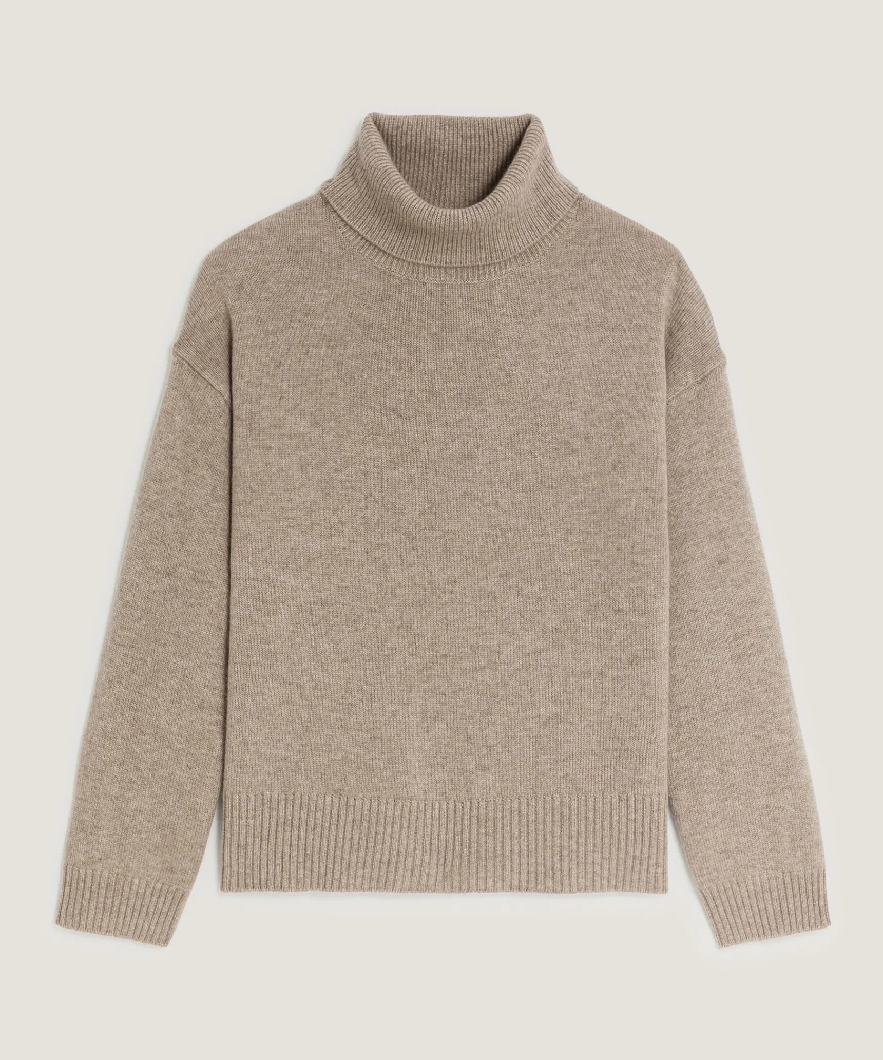 Online Rodier Pull col roulé oversize en cachemire marron taupe