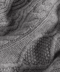 Sale Rodier Pull col roulé torsadé en cachemire gris clair