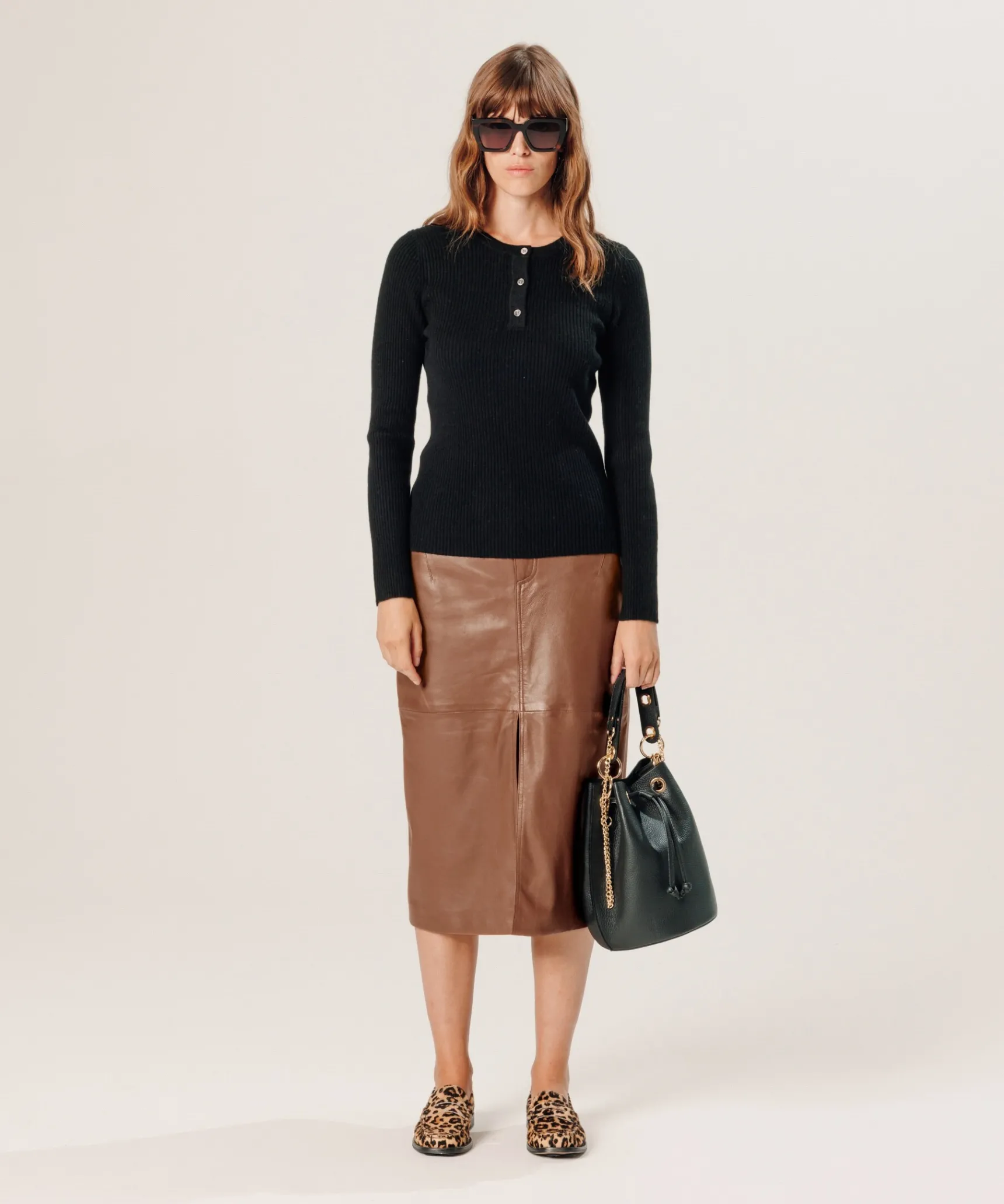 Hot Rodier Pull col tunisien en cachemire noir