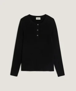 Hot Rodier Pull col tunisien en cachemire noir