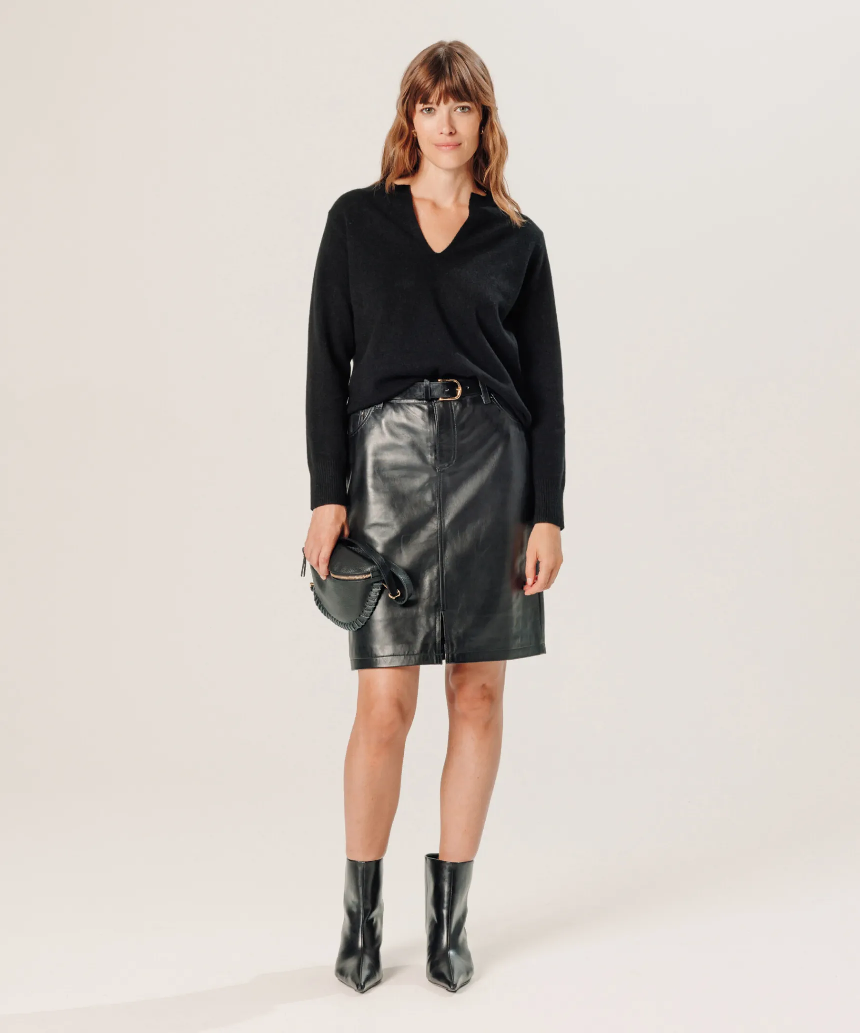 Hot Rodier Pull col tunisien en cachemire noir