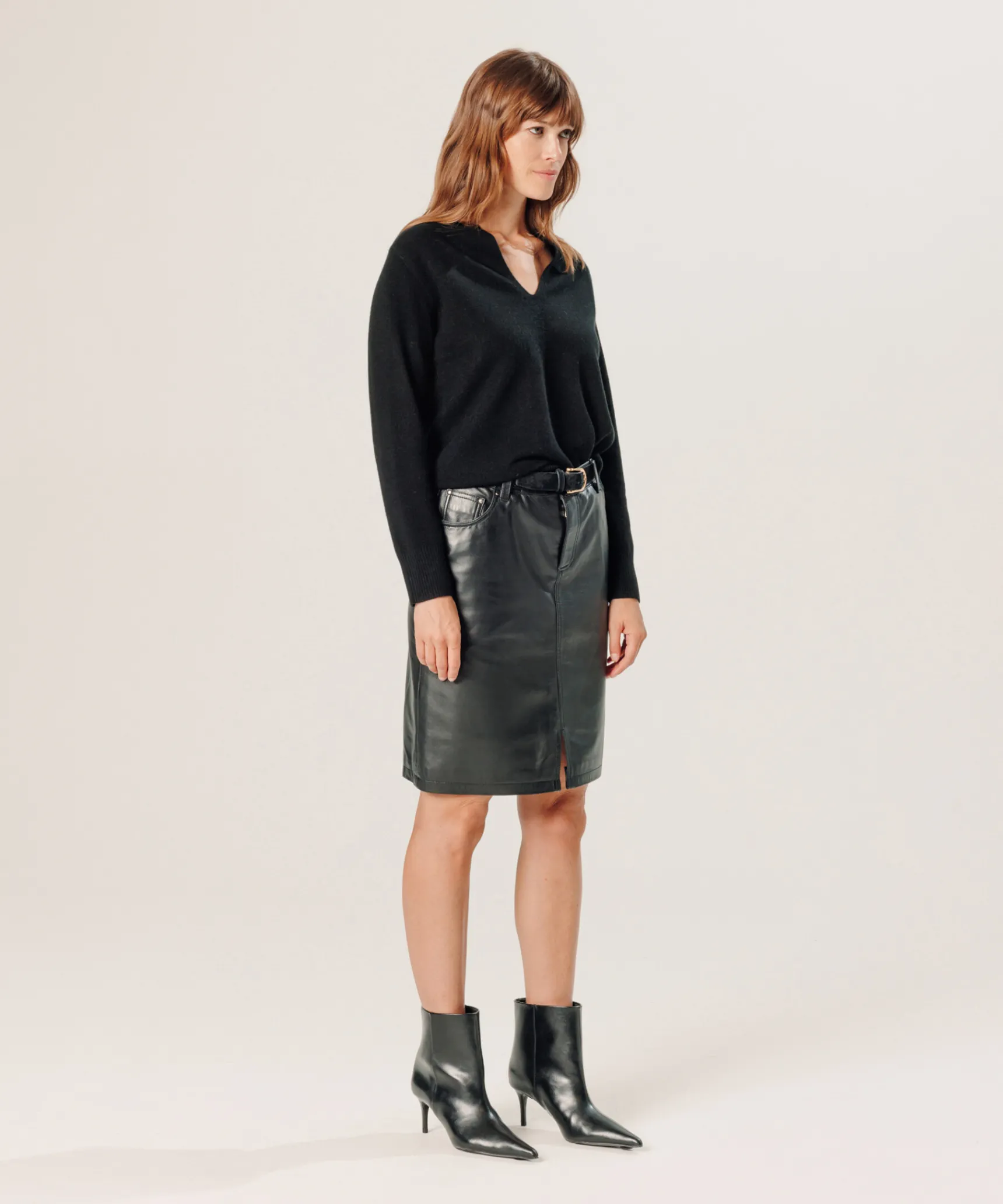 Hot Rodier Pull col tunisien en cachemire noir
