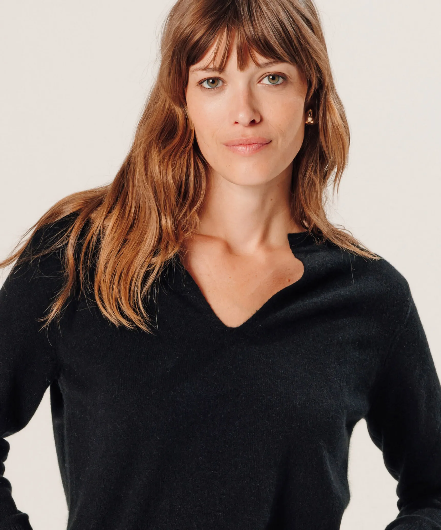 Hot Rodier Pull col tunisien en cachemire noir