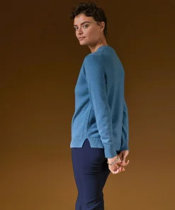 Best Rodier Pull col tunisien en cachemire bleu azur