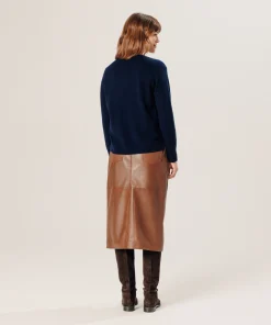 Clearance Rodier Pull col tunisien en cachemire bleu nuit